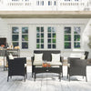4-Piece Rattan Outdoor Furniture Set Patio Furniture Set with Coffee Table 22.8