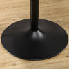 Modern Kitchen Table for 2 People, Round Dining Table with Steel Base for Living Room, Dining Room, Black