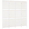 4 Panel Room Divider with Shelves, 6 FT Freestanding Folding Privacy Screen, Partition Wall Divider for Bedroom, White