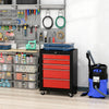 Lockable Tool Cabinet, 5-Drawer Rolling Tool Chest with 4 Universal Wheels, Black and Red