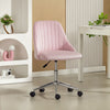 Vanity Chair for Makeup, Velvet Comfy Office Chair with Adjustable Height, Swivel Wheels for Bedroom, Living Room, Grey