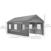 10' x 20' Carport, Heavy Duty Portable Garage with 6 Mesh Windows and 2 Doors