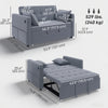 3‑in‑1 Convertible Sofa Bed, Pull Out Sleeper Sofa with USB Charging, Adjustable Backrest, Side Pockets