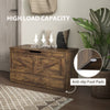 31.5 Inches Storage Chest, Storage Trunk with 2 Safety Hinges for Living Room, Rustic Brown