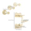 4Pcs Cat Wall Shelf with Scratching Posts, Hammock, Steps, Platforms, Cat Shelves for Relaxing, Sleeping, Jumping, Cat Wall Climber for Indoor Cats, Beige