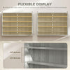 5-Tier Display Cabinet, Shot Glass Display Case, Glass Curio Cabinet with 2 Glass Doors and 4 Adjustable Shelves, Grey