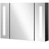 LED Medicine Cabinet with Mirror, Wall Mounted Bathroom Mirror Cabinet with Adjustable Shelves, High Gloss