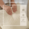 Corduroy Couch, 3 Seater Sofa, Modern Upholstered Couch with Curved Armrests and 8 Removable Pillows