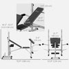 Soozier Bench Press Set Adjustable Weight Bench with Squat Rack, Preacher Curl Pad, Leg Developer and Weight Storage, Light Grey
