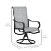 2-Piece Swivel Patio Dining Chairs, 360° Swivel Rocking Outdoor Chairs with Curved Armrests, Breathable Mesh Seat & S Shape Backrest for Yard, Lawn, Porch