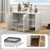 Cat Litter Box Enclosure, Hidden Cat Litter Box Furniture with Scratching Board, 31.5