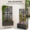 Metal Raised Garden Bed with Trellis for Climbing Plants, Freestanding or Wall Mounted Flower Bed with Privacy Panel