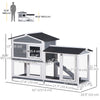 2-tier Wood Rabbit Hutch Backyard Bunny Cage Small Animal House w/ Ramp and Outdoor Run