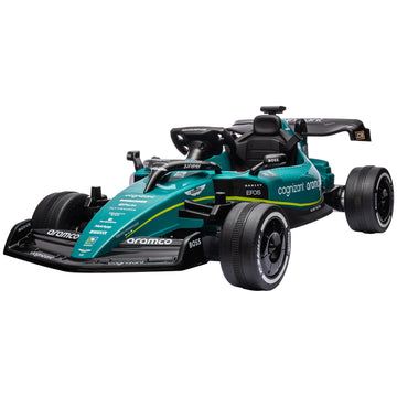 Qaba Aston Martin Licensed 12V Electric Go Kart, Kids Ride on Car with 4 Shock-Absorbing Wheels, Remote Control