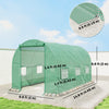 15' x 6.6' x 6.6' Walk-in Tunnel Greenhouse Garden Plant Seed Growing Warm House Outdoor Hot House w/ Roll Up Door, Windows, PE Cover Green