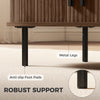 Coffee Table with Sliding Tambour Doors and Storage Center Table with Metal Legs, 39