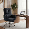 Office Chair with Foot Rest, Ergonomic Reclining Computer Gaming Chair w/ Snow Flannel Fabric, Thick Cushion