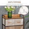 Dresser with 5 Drawers, Chest of Drawers with Metal Frame, Fabric Dresser for Living Room, Multi-Coloured