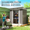 7' x 4' Outdoor Storage Shed, Metal Garden Tool Storage House Organizer with Lockable Sliding Doors and Vents for Backyard Patio Lawn, Light Grey