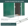 7' x 4' x 6' Garden Storage Shed Outdoor Patio Metal Tool Storage House w/ Foundation Kit and Double Doors