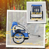 Aosom 2-Seat Child Bike Trailer for Kids with a Strong Steel Frame, 5-Point Safety Harnesses, & Comfortable Seat, Blue