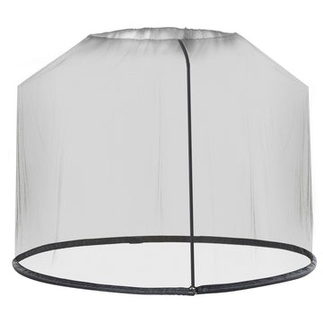 Outdoor Patio 7.5ft Umbrella Table Screen Mosquito Bug Net, Garden Large Umbrella Cover Netting with Zippered Door, Black (Mosquito Netting ONLY)
