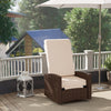 Outdoor Rattan Wicker Lounge Chair with Footrest & Soft Cushion for Patio, Garden, Backyard
