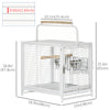 Bird Travel Carrier Cage for Parrots Conures African Grey Cockatiel Parakeets with Stand Perch, Stainless Steel Bowls, Pull Out Tray, Black