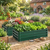 4' x 2' x 1' Raised Garden Bed, Set of 2 Galvanized Planter Box for Vegetables, Flowers, Herbs, Green