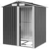 5ft x 4ft Garden Metal Storage Shed, Tool Storage Shed with Top Vents, Sliding Door, Sloped Roof and Foundation Kit for Garden, Patio, Lawn, Dark Grey