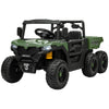 Qaba 24V 4WD Kids Ride On Truck with 6 Wheels Electric Ride On Car with Remote, Dump Bed for 3-8 Years, Green