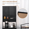 Modern Kitchen Buffet with Hutch Wooden Storage Cupboard with Microwave Counter 2 Cabinet and Drawer for Dining Room Living Room
