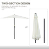 9ft Half Patio Umbrella Round Balcony Umbrella Waterproof Window Sun Shade w/ 5 Ribs Beige
