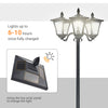 Outdoor Solar Lamp Post, Vintage Style, Dimmable, Waterproof, for Garden Lawn Pathway Walkway, Black