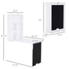Wall Mounted Table Fold Out Convertible Desk, Multi-Functional Space Saving Computer Desk with Writing Floating Board for Students, White and Black