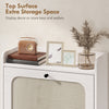 Shoe Cabinet with 2 Flip Drawers, Boho Narrow Shoe Storage Cabinet, White