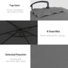 3(m) patio offset umbrella, with Cross Base - Dark Grey