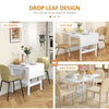 Solid Wood Kitchen Table, Farmhouse Drop Leaf Tables for Small Spaces, Folding Dining Table, for Up to 4 People, White