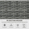 3 Pieces Rattan Wicker Outdoor Conversation Furniture Set w/ Loveseats Coffee Table Cushions for Garden, Patio