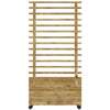 Wooden Planter with Trellis, Raised Garden Bed with 4 Wheels for Climbing Plants, 30