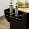 Kitchen Island with Storage Rolling Kitchen Serving Cart with Rubber Wood Top Towel Rack Storage Drawer Cabinet