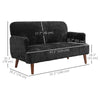 Velvet Feel Fabric 2 Seater Sofa, Small Sofa Loveseat with 8.3