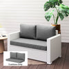 2 Seater Outdoor Seat Cushions with Backrest, Loveseat Double Sofa Outdoor Furniture Cushions, Grey