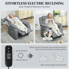 Massage Recliner Chair with Quiet Brushless Motor Pet-Friendly Fabric Power Recliner with 2 Memory Positions, Grey