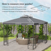 10' x 10' Square 2-Tier Gazebo Canopy Replacement Top Cover Outdoor Garden Sun Shade, Dark Grey