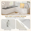 Shoe Bench L-Shaped Shoe Storage Bench Padded Cushion for Entryway Corner, White