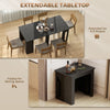 Extendable Dining Table, Expandable Kitchen Table for Small Spaces, Seats up to 6 People, Dark, Distressed Black