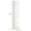 Tall Bathroom Cabinet, Narrow Bathroom Storage Cabinet with Doors, Drawer and Adjustable Shelves, High Gloss White