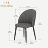 Modern Dining Chairs Set of 4, Upholstered Dining Room Chairs with Metal Legs, Shell Backrest, Padded Seat