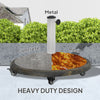 Round Patio Umbrella Base with Wheels, 44 lbs Resin Umbrella Stand Base, 1.3